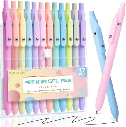 Gel Pens, 12 Pcs 0.5mm Fine Point Aesthetic Pens